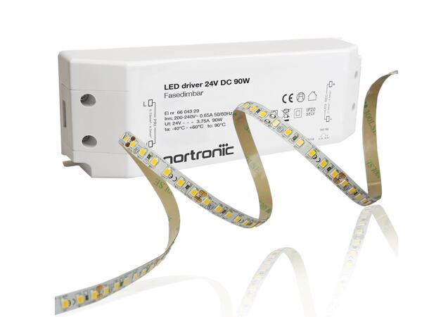 LEDstrip KIT 24V 830 8W 1200lm 10m IP20 3000K - IP20 - 10m - Fasedimbar 