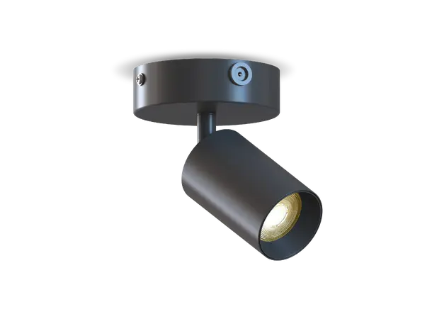 Rund takspot GU10 sort 1-lys Uten lyskilde 