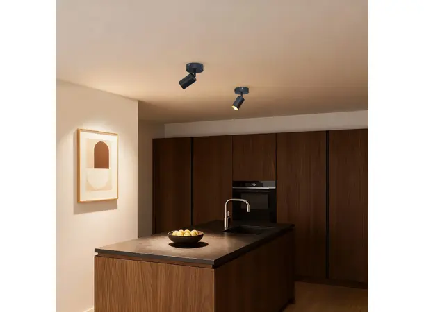 Rund takspot GU10 sort 1-lys Uten lyskilde 