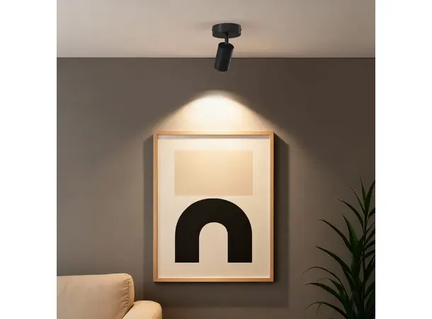 Rund takspot GU10 sort 1-lys Uten lyskilde 