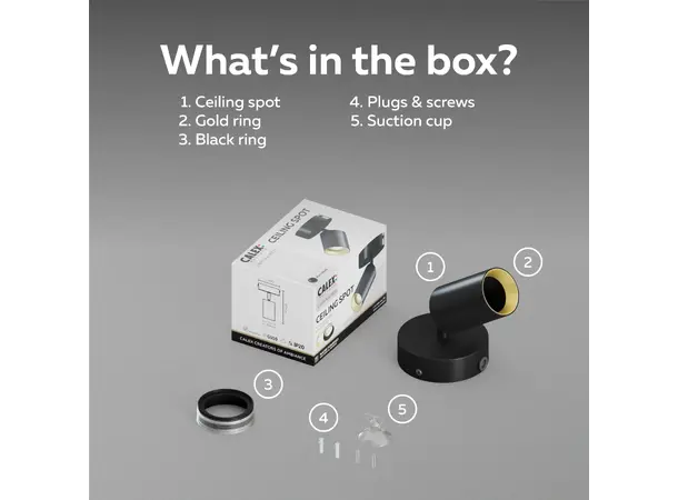 Rund takspot GU10 sort 1-lys Uten lyskilde 