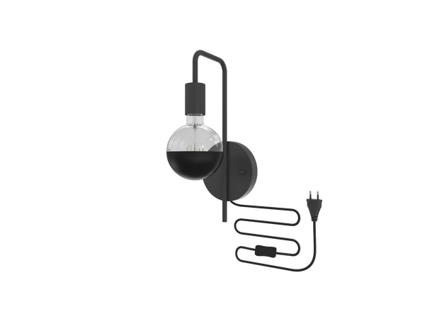 Vegglampe E27 sokkel Sort U-line Lagertøiomming - selges uten garanti! 