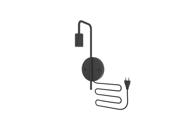 Vegglampe E27 sokkel Sort U-line Lagertøiomming - selges uten garanti! 