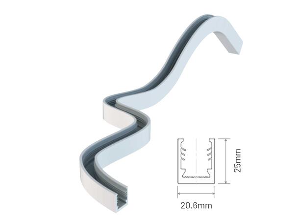 Anole silikon profil 1617B Hvit 1000mm FreeBend Arcflex LED Neon Clear Lighting