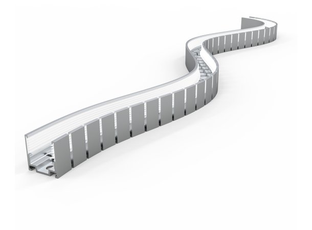 Bøyelig Serrate Alu Profil F22 1m LED Neon Clear Lighting