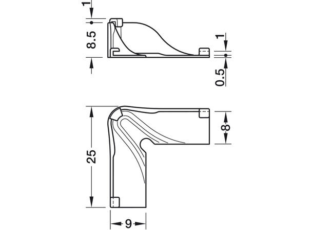 Hjørnestykke LEDstripe 90grader 