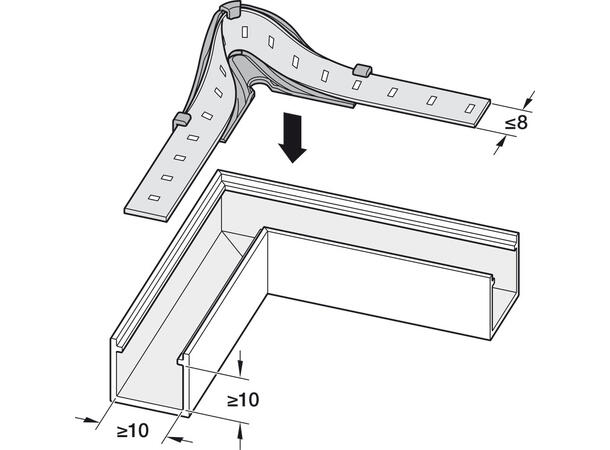 Hjørnestykke LEDstripe 90grader