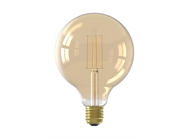 LED Globe 125 FLM E27 821 4W 470lm DIM Gold - kryssede filamenter