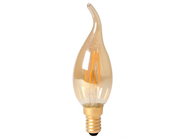 LED Mignon FLM E14 821 3,5W 250lm DIM Gold - krysset filament - flammetupp