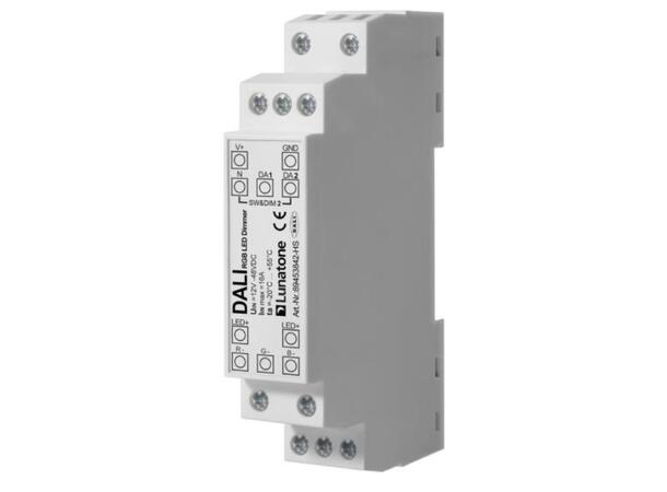 LED dimmer DALI RGB 16A DIN skinne DALI DT8 RGB LED Dimmer 16A, Din Rail