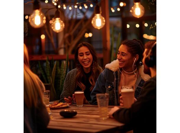 LED lyslenke 30m 50 stk lyskilder IP44 2700K 0,25W E12 