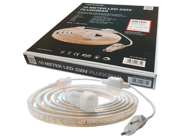 LEDstrip ELC 840 230V 110W 1100lm 10m Skjøtbar - Perfekt som arbeidslys! IP65