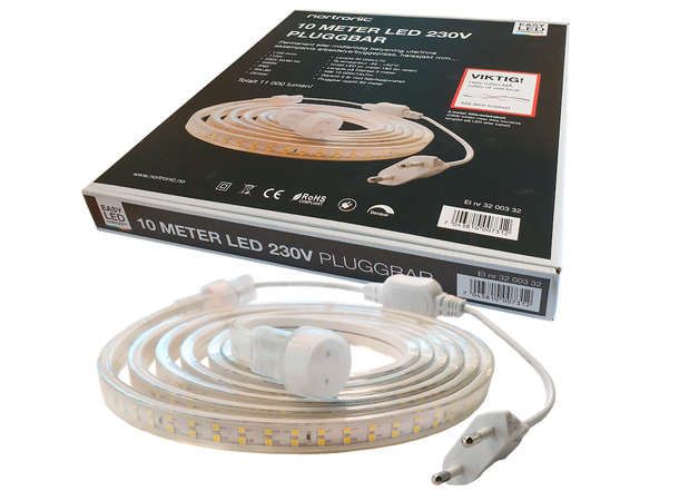 LEDstrip ELC 840 230V 110W 1100lm IP65 Skjøtbar 10m - Perfekt som arbeidslys!