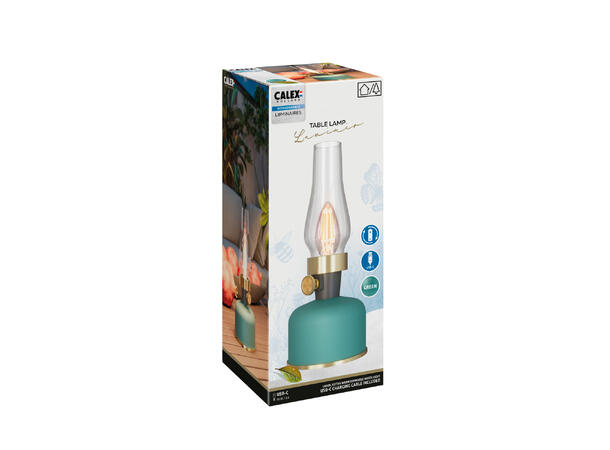 Lavinio grønn 1800K 200lm display 9 stk Oppladbar bordlampe USB-C