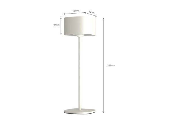 Lavinio sand 1800K 200lm Display 9stk Oppladbar bordlampe USB-C