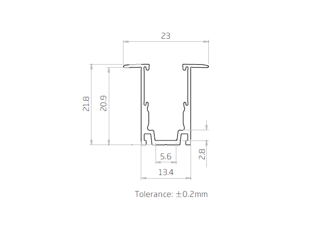 Serrate T-Profil F10 1m LED Neon Clear Lighting