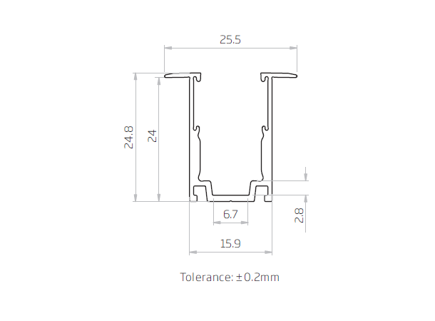 Serrate T-Profil F15/21 20mm LED Neon Clear Lighting