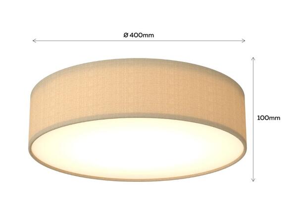 Tekstilplafond Taupe ø40cm E27 sokkel 