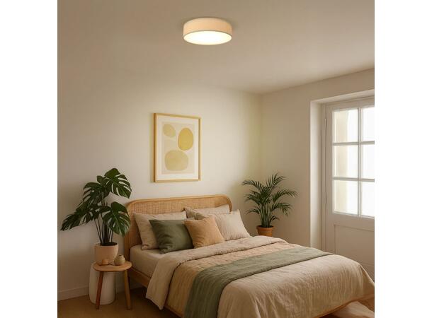 Tekstilplafond Taupe ø40cm E27 sokkel 