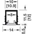 Aluprofil 1104 sort 3m 1412 3000x14x12 mm med avdekning