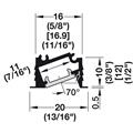 Aluprofil 1106 sort opal 2,5m 2013 2500x20x11 mm