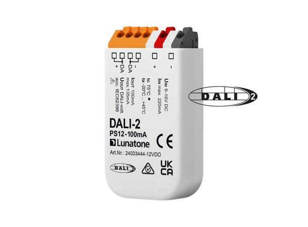 DALI-2 PS12 100mA 9-16V DC Strømforsyning - DALI-2 sertifisert