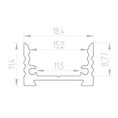 Edge lav CD12 aluprofil 2m 1912 11,4x18,4mm