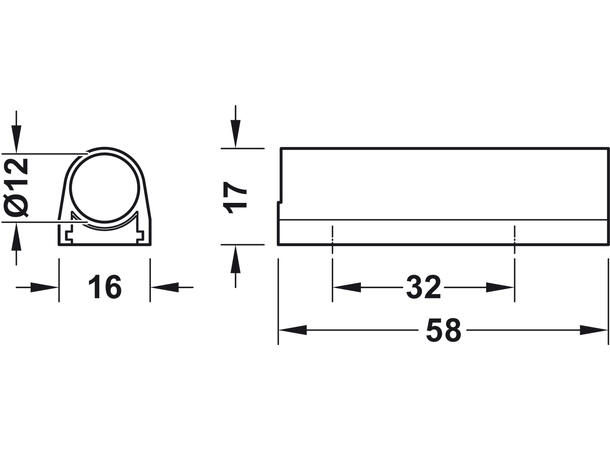 Festebrakett for dørkontakt, hvit For 12mm Loox sensor 