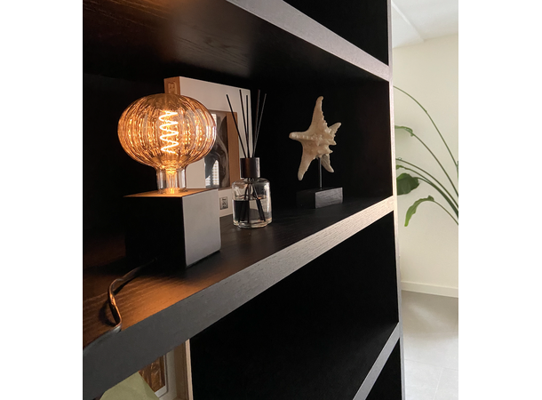 Kube E27 Matt sort 1,8m kabel m/bryter Sort tekstilkabel Maks 1x40W 