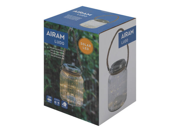 LED Solcelle LUDO Glasskrukke Selges uten garanti pga lagertømming 