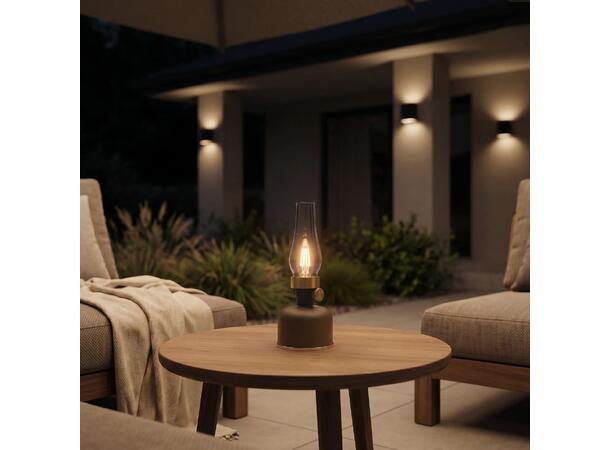 Lavinio brun 1800K 200lm Display 9 stk Oppladbar bordlampe USB-C 