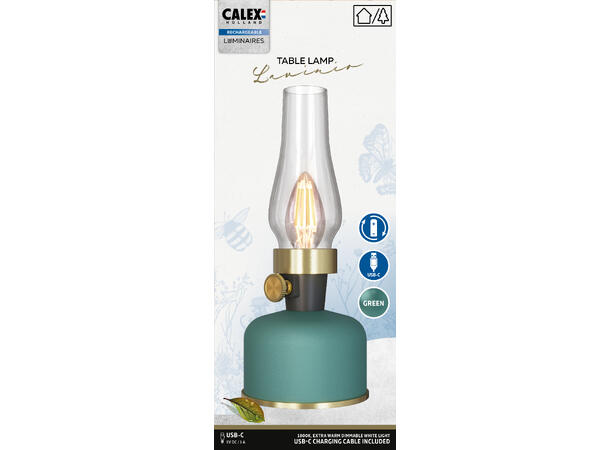 Lavinio grønn 1800K 200lm 1 stk Oppladbar bordlampe USB-C