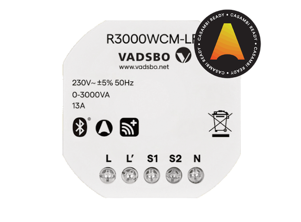 Casambi rele 13A R3000WCM-LR Maks 13A, ohmsk last