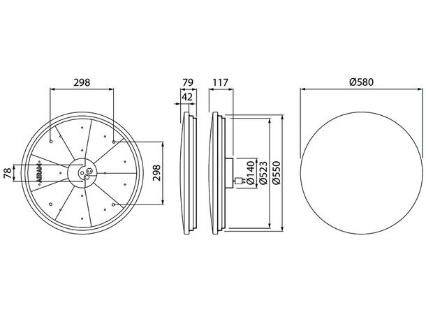 GAIA SLIM 580mm 36W 2600lm 827-865 DIM Selges uten garanti pga lagertømming