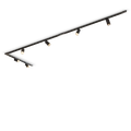 GU10 spotskinne sort 3x1m + 6  spotter GU10 spotter, GU10 lyskilde eksludert