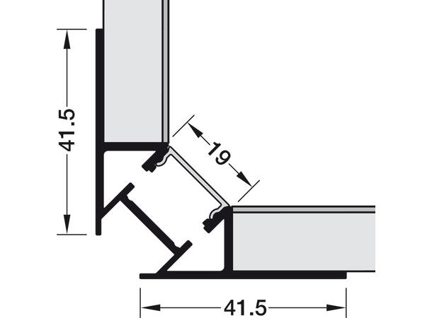 Gipsveggprofil 5115 190cm Sølvfarget gipsprofil 