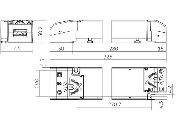 LED driver LC 24V 20-200W One4all NFC DALI-2 / DSI / Impuls