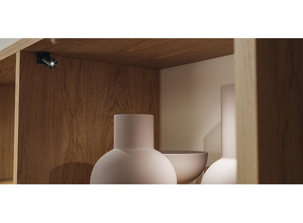 LED spot 3096 24V 1,4W 930 matt sort Hjørnemontering 