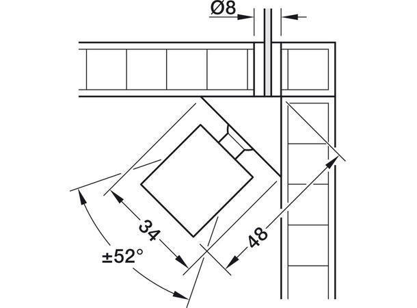 LED spot 3096 24V 1,4W 930 matt sort Hjørnemontering 