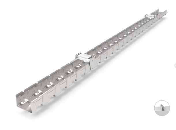 Profil F2010 0,5m FlexGlo 3 skruer, 2 clips SafeGlo 