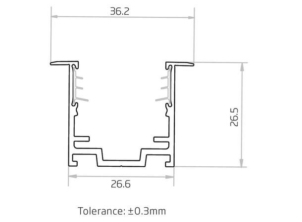 Serrate T-Profil F2219 20mm LED Neon Clear Lighting 