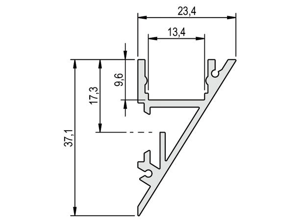 Wallight 2.0 Aluprofil hvit 2m 3824 Hvit RAL9010