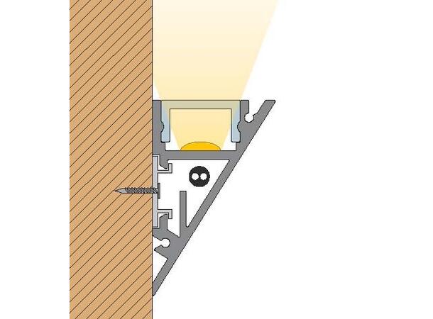 Wallight 2.0 Aluprofil hvit 2m 3824 Hvit RAL9010