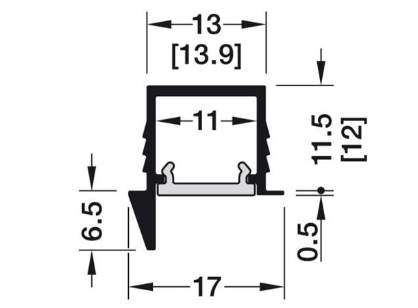 Aluprofil 1105 Sort 3m 1718