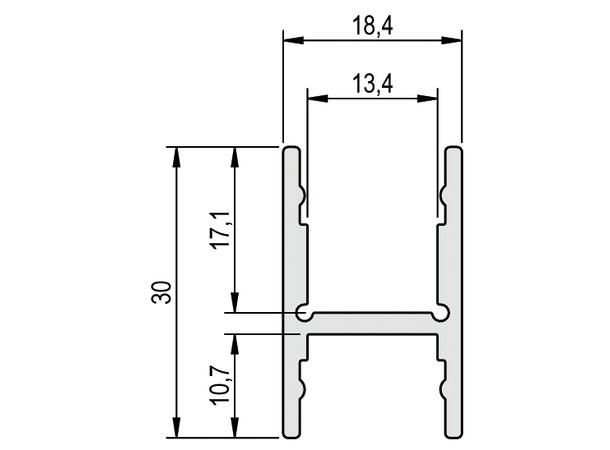 BARdolino H-profil 2m Sort RAL 9005