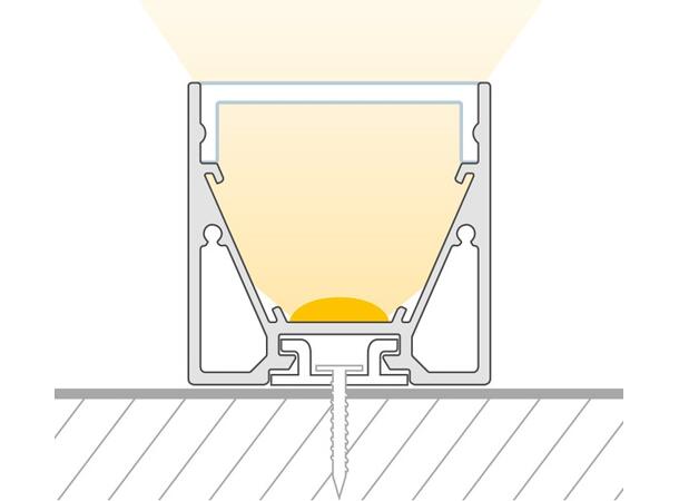 CATania 3030 aluprofil reflektor 2m Hvit RAL9010 