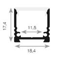 Edge høy CD18 aluprofil 2m 1918 17,4x18,4mm