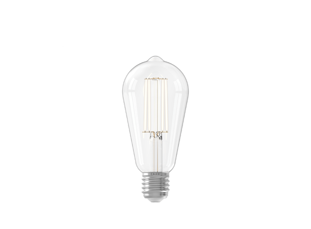 LED ST64 FLM E27 827 4,5W 470lm DIM Klart glass - 4 rette filamenter