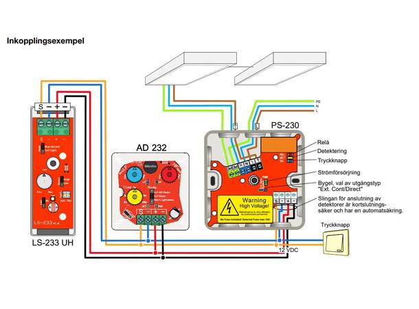 LS 233 Lyssensor 9-16V DC IP65 Passer til PD 230 og AD 230