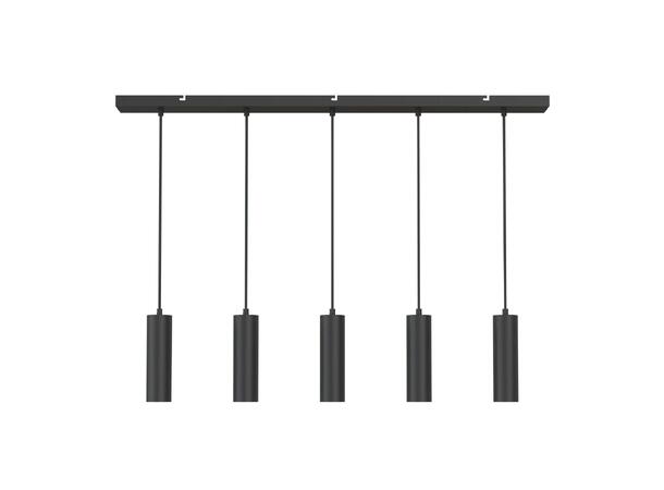 Pendeloppheng skinne GU10 5 stk sort 5x1,5 meter justerbar tekstilkabel 